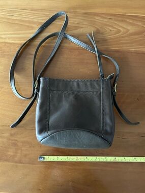 Dark Brown Leather Crossbody Bag by Margot